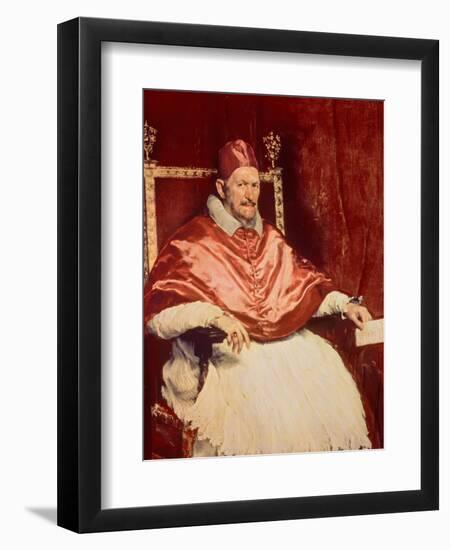 Portrait of Pope Innocent X (1574-1655), 1650-Diego Velazquez-Framed Premium Giclee Print