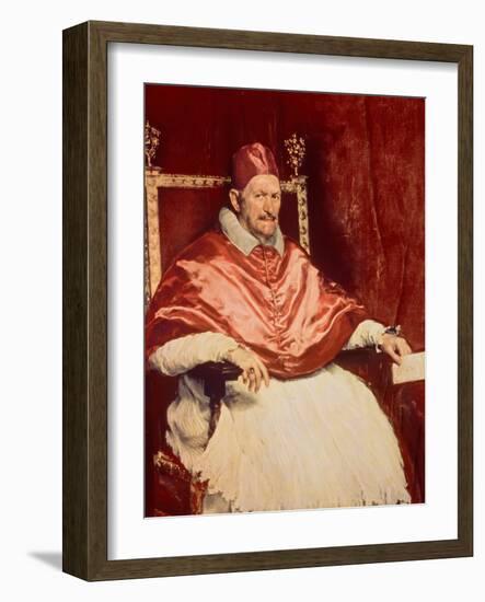 Portrait of Pope Innocent X (1574-1655), 1650-Diego Velazquez-Framed Giclee Print