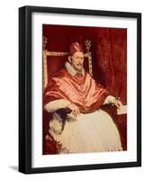 Portrait of Pope Innocent X (1574-1655), 1650-Diego Velazquez-Framed Giclee Print