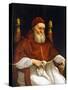 Portrait of Pope Julius II (1503-1513). Painting by Raphael (Raffaello Sanzio). Florence, Uffizi Mu-Raphael (1483-1520)-Stretched Canvas