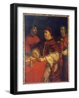 Portrait of Pope Leo X (1475-1521), Son of Laurent De Medici (1449 - 1492) (Laurent the Magnificent-Raphael (1483-1520)-Framed Giclee Print