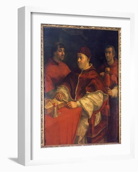 Portrait of Pope Leo X (1475-1521), Son of Laurent De Medici (1449 - 1492) (Laurent the Magnificent-Raphael (1483-1520)-Framed Giclee Print