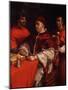 Portrait of Pope Leo X with Cardinals Giulio De' Medici and Luigi De' Rossi, Ca 1518-Raphael-Mounted Giclee Print