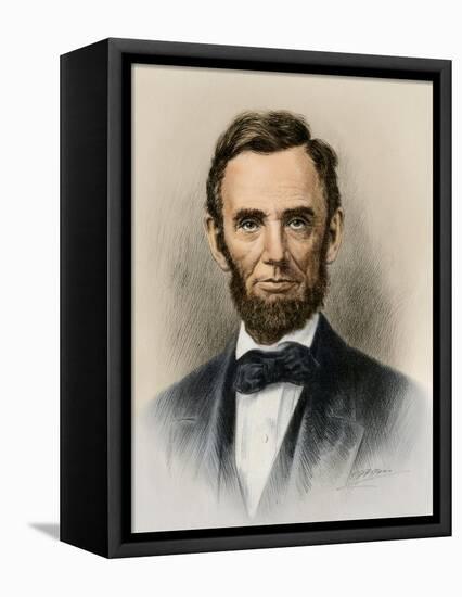 Portrait of President Abraham Lincoln-null-Framed Stretched Canvas