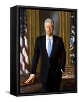 Portrait of President Bill Clinton-null-Framed Stretched Canvas