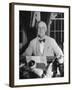 Portrait of President Franklin Roosevelt Alone, Smiling, at Desk in White House-George Skadding-Framed Photographic Print