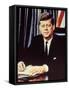 Portrait of President John F. Kennedy, from the TV Show, "JFK Assassination as It Happened"-Alfred Eisenstaedt-Framed Stretched Canvas