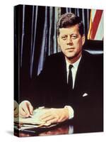 Portrait of President John F. Kennedy, from the TV Show, "JFK Assassination as It Happened"-Alfred Eisenstaedt-Stretched Canvas