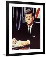 Portrait of President John F. Kennedy, from the TV Show, "JFK Assassination as It Happened"-Alfred Eisenstaedt-Framed Photographic Print