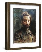 Portrait of Primo Levi-Luigi Conconi-Framed Giclee Print