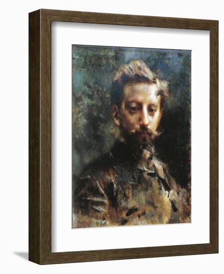 Portrait of Primo Levi-Luigi Conconi-Framed Giclee Print