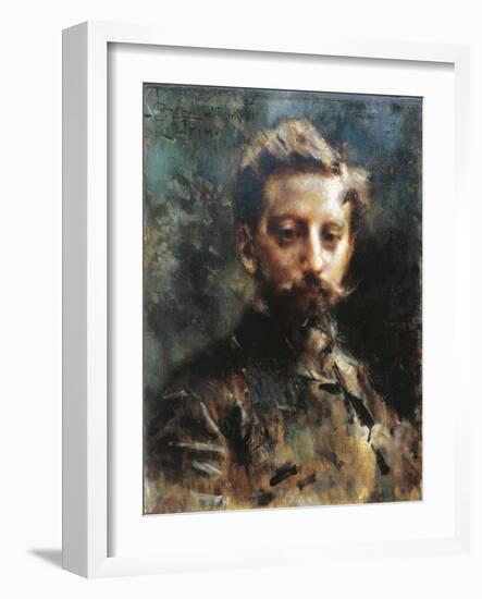 Portrait of Primo Levi-Luigi Conconi-Framed Giclee Print