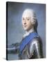 Portrait of Prince Charles Edward Stuart, Bust Length, in Profile to the Left, His Head Turned to…-Maurice Quentin de La Tour-Stretched Canvas