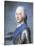 Portrait of Prince Charles Edward Stuart, Bust Length, in Profile to the Left, His Head Turned to…-Maurice Quentin de La Tour-Stretched Canvas