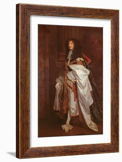 Portrait of Prince Rupert (1619-1682) in Garter Robes-Sir Peter Lely-Framed Giclee Print