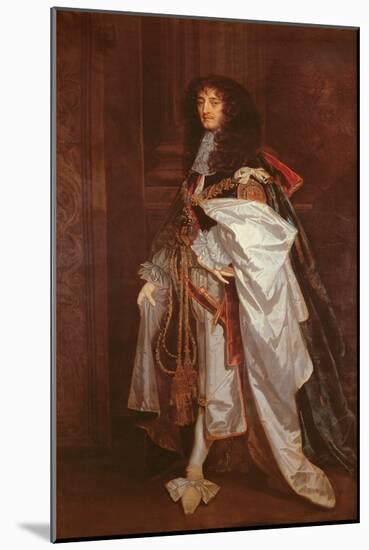 Portrait of Prince Rupert (1619-1682) in Garter Robes-Sir Peter Lely-Mounted Giclee Print