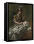 Portrait of Princess Augusta as a Baby, with Britannia-Charles Philips-Framed Stretched Canvas