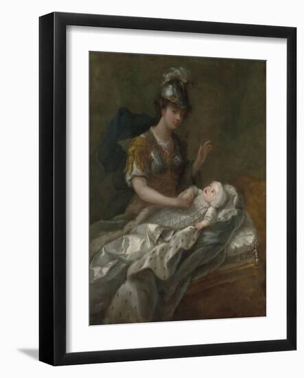 Portrait of Princess Augusta as a Baby, with Britannia-Charles Philips-Framed Giclee Print