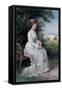 Portrait of Princess Emma Von Waldeck-Pyrmont Seated on a Bench in the Park of the Palace Het Loo-Piet Schipperus-Framed Stretched Canvas