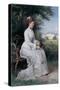 Portrait of Princess Emma Von Waldeck-Pyrmont Seated on a Bench in the Park of the Palace Het Loo-Piet Schipperus-Stretched Canvas