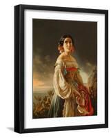 Portrait of Princess Lina Gagarina, 1847-Pimen Nikitich Orlov-Framed Giclee Print