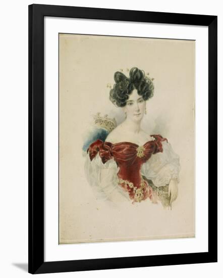 Portrait of Princess Natalia Viktorovna Kochubey, Née Kochubey (1800-185), 1830s-Alexander Pavlovich Briullov-Framed Giclee Print