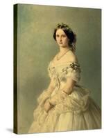 Portrait of Princess of Baden, 1856-Franz Xaver Winterhalter-Stretched Canvas