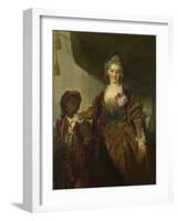 Portrait of Princess Rákóczi (1649-172), Ca 1720-Nicolas de Largillière-Framed Giclee Print