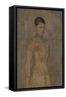 Portrait of Prudence De Schepper, the Artist’S Wife, 1910 (W/C & Oil over Pencil on Paper)-Gustave van de Woestyne-Framed Stretched Canvas