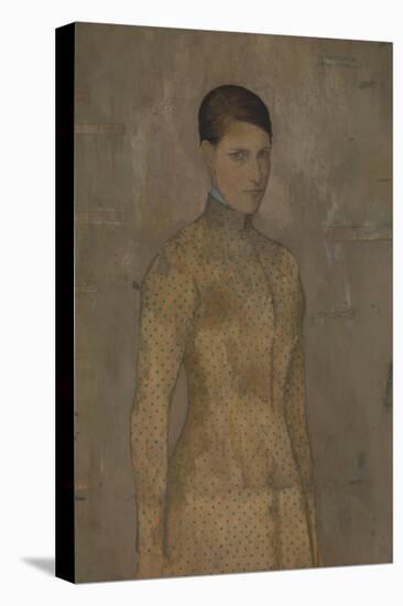 Portrait of Prudence De Schepper, the Artist’S Wife, 1910 (W/C & Oil over Pencil on Paper)-Gustave van de Woestyne-Stretched Canvas