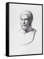 Portrait of Pythagoras (circa 580-500 BC) Engraved by B.Barloccini, 1849-C. C Perkins-Framed Stretched Canvas