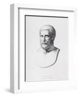 Portrait of Pythagoras (circa 580-500 BC) Engraved by B.Barloccini, 1849-C. C Perkins-Framed Giclee Print