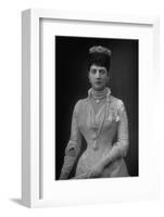 Portrait of Queen Alexandra of England, Wearing Crown, Diamond and Pearl Necklaces, White Gown-W. And D. Downey-Framed Photographic Print