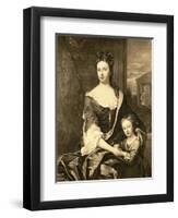 Portrait of Queen Anne and Her Son William, Duke of Gloucester-Michael Dahl-Framed Giclee Print