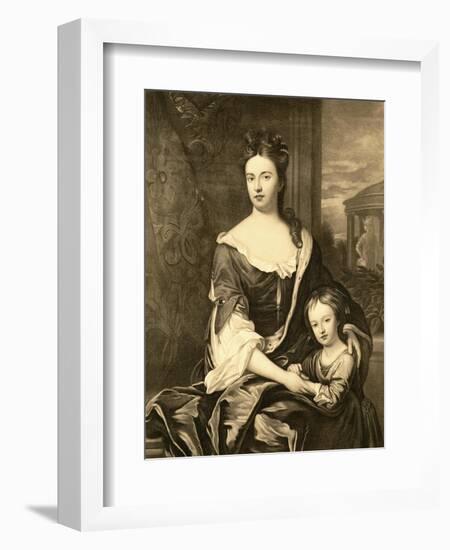 Portrait of Queen Anne and Her Son William, Duke of Gloucester-Michael Dahl-Framed Giclee Print