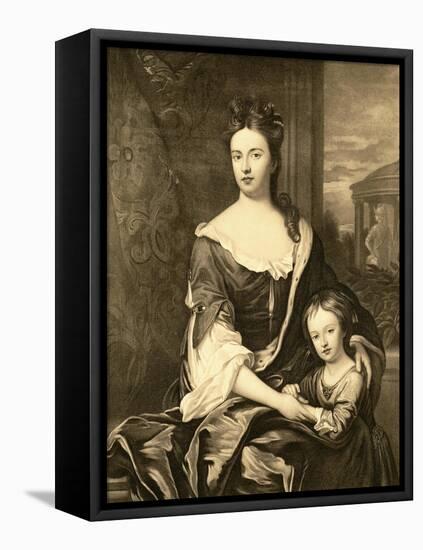 Portrait of Queen Anne and Her Son William, Duke of Gloucester-Michael Dahl-Framed Stretched Canvas