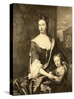 Portrait of Queen Anne and Her Son William, Duke of Gloucester-Michael Dahl-Stretched Canvas