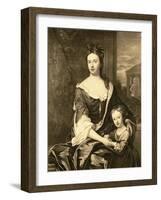 Portrait of Queen Anne and Her Son William, Duke of Gloucester-Michael Dahl-Framed Giclee Print