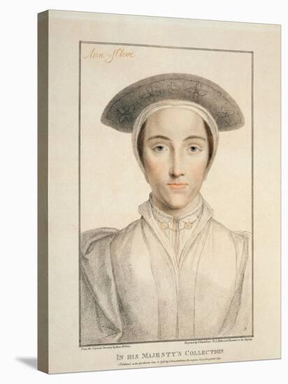 Portrait of Queen Anne of Cleves Published 1796-Hans Holbein the Younger-Stretched Canvas