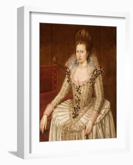 Portrait of Queen Anne of Denmark (1574-1619)-John De Critz-Framed Giclee Print