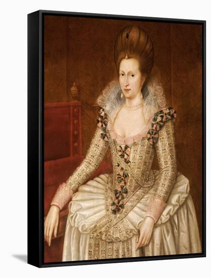 Portrait of Queen Anne of Denmark (1574-1619)-John De Critz-Framed Stretched Canvas