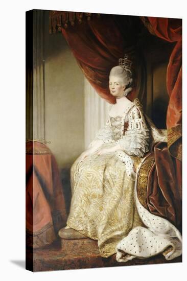 Portrait of Queen Charlotte, Full Length, Seated in Robes of State-Sir Joshua Reynolds-Stretched Canvas