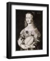 Portrait of Queen Christina of Sweden-null-Framed Premium Giclee Print