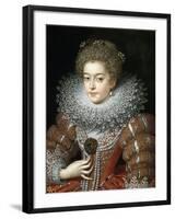 Portrait of Queen Elisabeth of France (1602-164), Queen Consort of Spain-Frans Francken the Younger-Framed Giclee Print