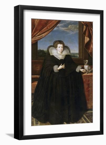 Portrait of Queen Elisabeth of France (1602-164), Queen Consort of Spain-Frans Francken the Younger-Framed Giclee Print