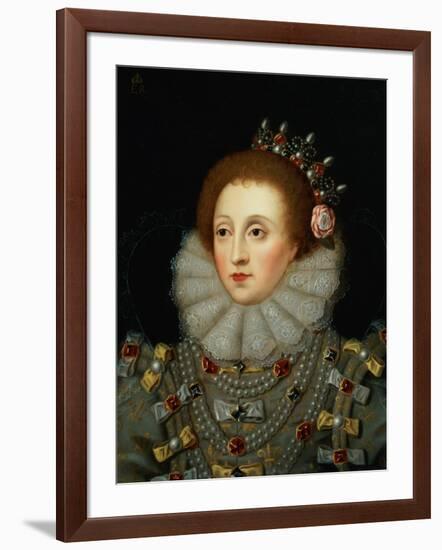 Portrait of Queen Elizabeth I (1533-1603)-Nicholas Hilliard-Framed Giclee Print