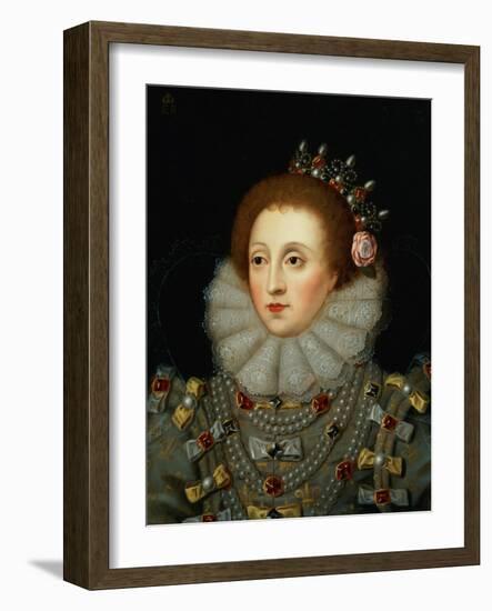 Portrait of Queen Elizabeth I (1533-1603)-Nicholas Hilliard-Framed Giclee Print