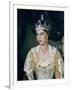 Portrait of Queen Elizabeth II wearing coronation robes and the Imperial State Crown-Lydia de Burgh-Framed Giclee Print