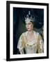 Portrait of Queen Elizabeth II wearing coronation robes and the Imperial State Crown-Lydia de Burgh-Framed Giclee Print