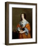 Portrait of Queen Henrietta Maria (1609-69)-Sir Anthony Van Dyck-Framed Giclee Print